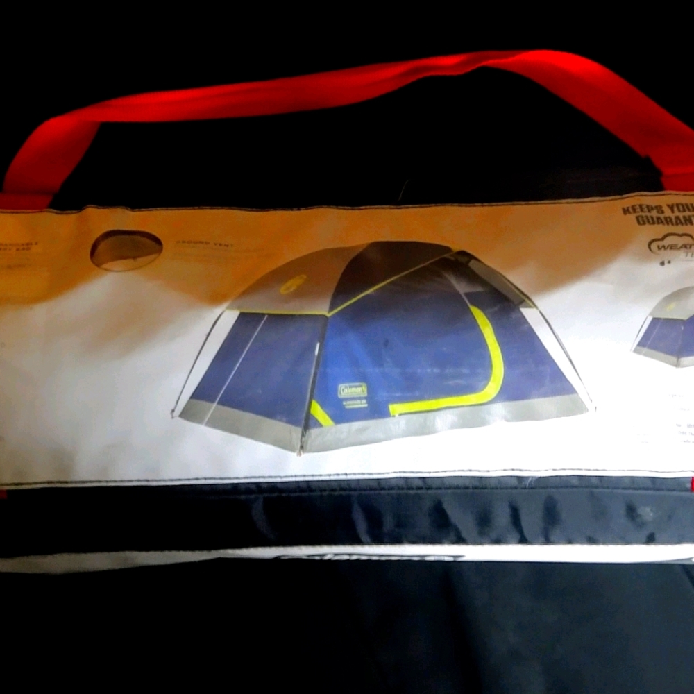 Coleman tent + headlamp